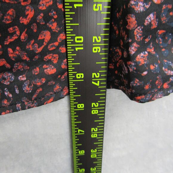 Torrid Top Womens Sz 0 XL Satin Animal Print Blouse Black Multicolor Puff Sleeve - Picture 9 of 14